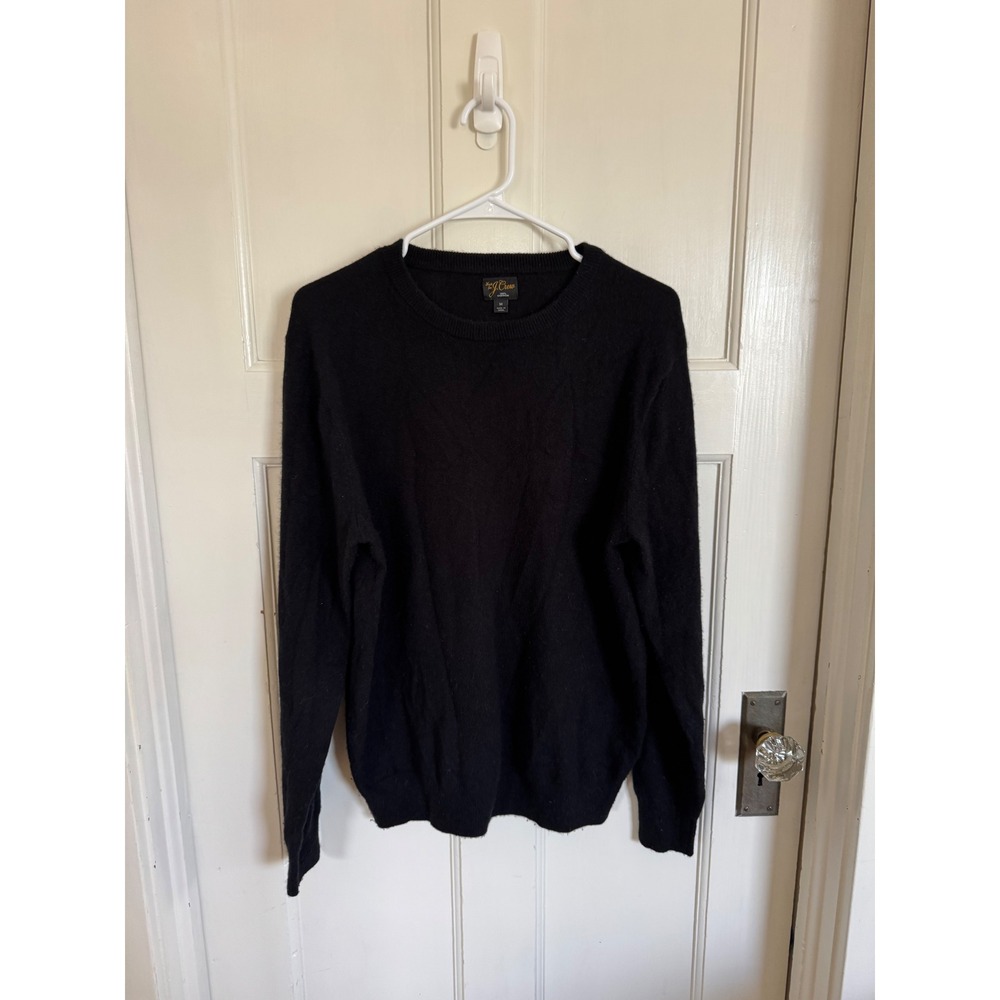J.Crew men's black cashmere crewneck sweater size medium